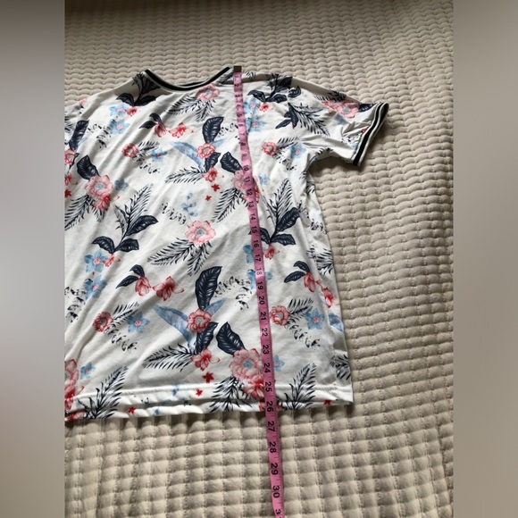 Denim & Flower Ricky Singh Floral print t-shirt pink/white cotton - Picture 8 of 9